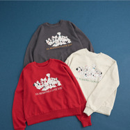 101匹わんちゃん/プリント裏毛スウェット カラー：Oatmeal/Red/Charcoal gray ￥3,990