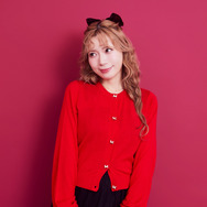 ミニー／リボンボタンUVカーディガン（Red）￥11,500