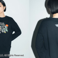 THREE FIFTY STANDARD　【WICKED】刺しゅうロゴとプリントの裏毛スウェット〈ブラック〉