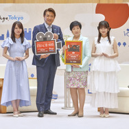 別所哲也・長浜広奈・本望あやか　東京都知事を表敬訪問