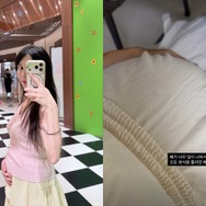 推しだった韓国スターと結婚した彩音さん、妊娠7カ月でさらに大きくなった“Dライン”を優しくなでる【写真】