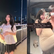14才年下の日本人女性と結婚した俳優イ・ジフン、臨月の妻・彩音さんを軽々お姫様抱っこ！【写真】