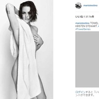 クリステン・スチュワート、世界的写真家の撮影でタオルをまとったヌードを披露 画像
