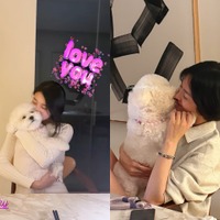「待ってました！」“13歳差” ペ・スジ、ソン・ヘギョが愛犬を抱っこして至福のひととき【PHOTO】 画像