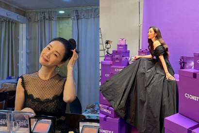 子育て中でもやっぱり“お姫様”！女優チェ・ジウ、上品なドレス姿で魅せたお茶目な表情が可愛すぎる【PHOTO】 画像