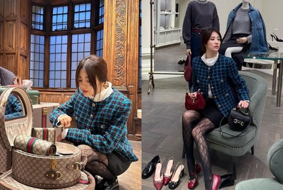 『トンイ』女優パク・ハソン、網タイツ×ミニスカで色気爆発…ファンも「靴より美脚が目立つ」と驚き【PHOTO】 画像