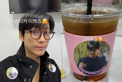 『恋人』の2人は相変わらず仲良し！“ナムグン・ミン先輩”がコーヒーの差し入れに喜び【PHOTO】 画像