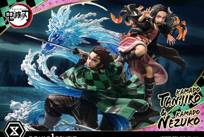 20万円超え！「鬼滅の刃」炭治郎＆禰豆子、兄妹の戦いを立体化！ 血鬼術“爆血”、水の呼吸“生生流転”の龍も表現 画像
