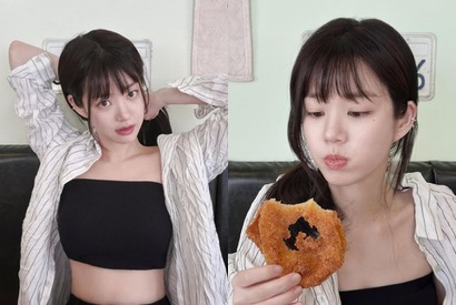 『チャングム』女優の娘イ・ユビ、カロリー爆弾を爆食しても“超ぺったんこ”ウエスト【PHOTO】 画像