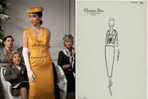 クリスチャン・ディオールがデザインしたドレスを再現『ミセス・ハリス、パリへ行く』ドレス写真＆スケッチ画像 画像