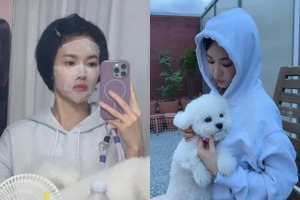 「こんな姿は初めて」女優ソン・ヘギョ、顔パック中の自撮り＆愛犬とのツーショットに大反響【PHOTO】 画像