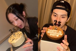 “公開恋愛中” イ・チェミンとリュ・ダイン、誕生日ケーキもカップル仕様!?【PHOTO】 画像