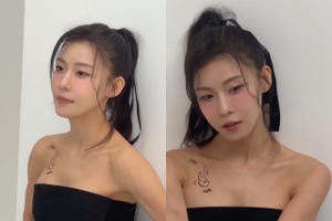 体型改造した女優ハ・ジウォン、初めて見る鎖骨のタトゥーに視線集中！“何の撮影かな？”【PHOTO】 画像