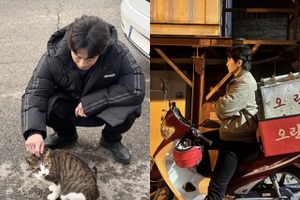 シン・ハギュン×野良猫、“猫×猫の無害な癒やしのツーショット”で心が洗われる【PHOTO】 画像