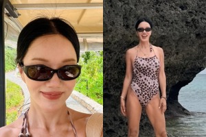“56歳“のオム・ジョンファが魅せた圧巻の美スタイル！ヒョウ柄を着こなす女王の風格に驚嘆！ 画像