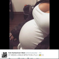 妊娠中のキム・カーダシアン・ウェスト、大きなお腹を披露・画像