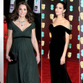 キャサリン妃、英国アカデミー賞で“黒一色”の中グリーンのドレスを着用・画像