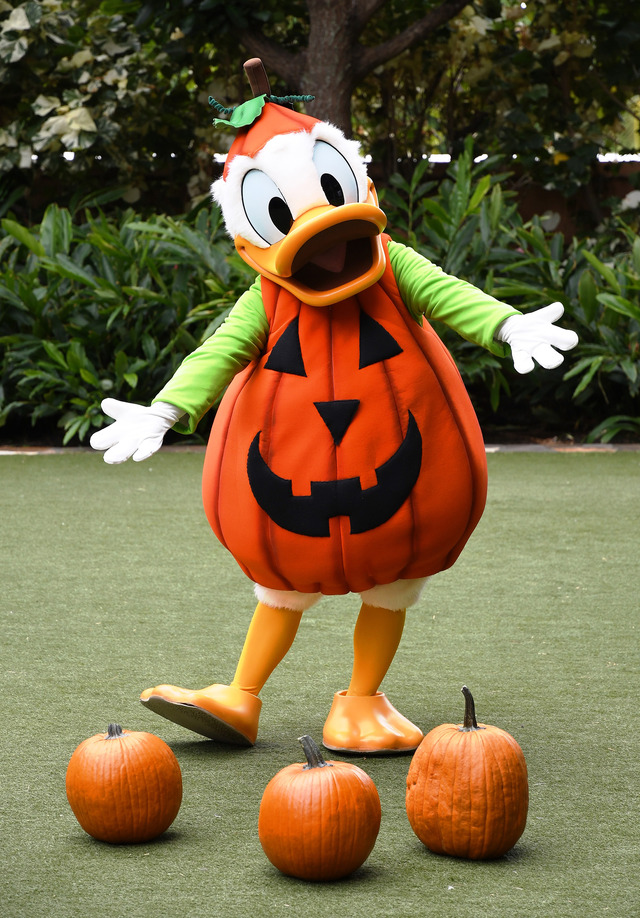 ハロウィン限定のコスチュームを着たディズニーの仲間たち